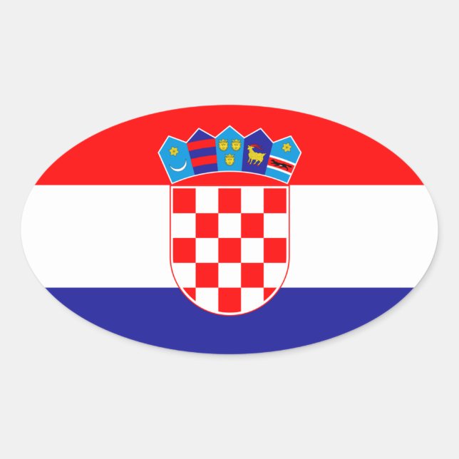Sticker Ovale Drapeau Croatie (Devant)
