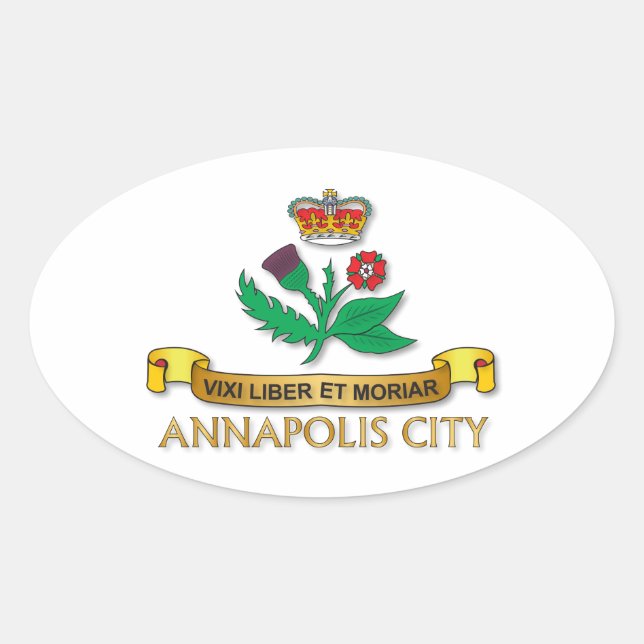 Sticker Ovale Drapeau d'Annapolis (Devant)