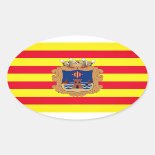 Sticker Ovale Drapeau de Benidorm - Comunidad Valenciana (ESP)