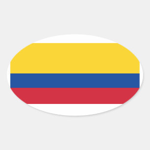 Sticker ovale drapeau de Colombie