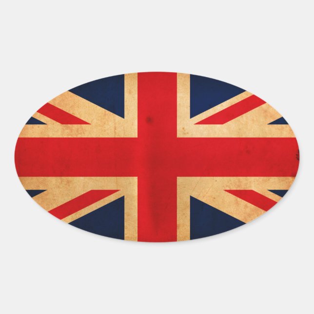 Sticker Ovale Drapeau de Grande-Bretagne (Devant)