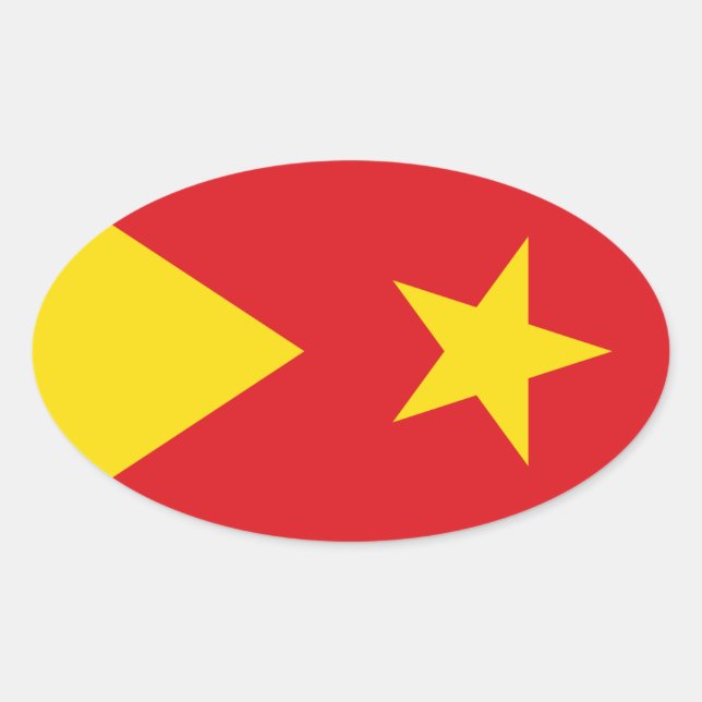 Sticker Ovale Drapeau de la région de Tigray (Devant)