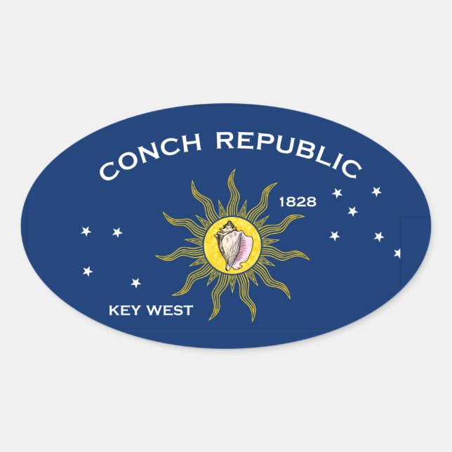 Sticker Ovale Drapeau de la République de conque (Devant)