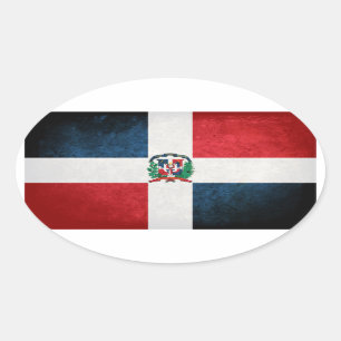 Sticker Ovale Drapeau de la République dominicaine