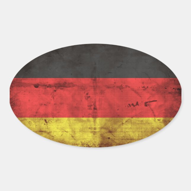 Sticker Ovale Drapeau de l'Allemagne (Devant)