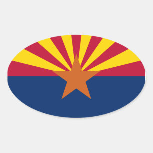 Sticker Ovale Drapeau de l'Arizona