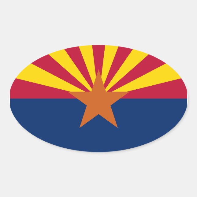 Sticker Ovale Drapeau de l'Arizona (Devant)