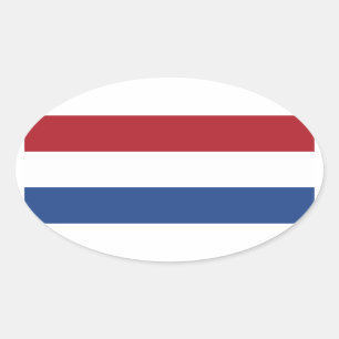 Sticker Ovale Drapeau de l'autocollant ovale néerlandais