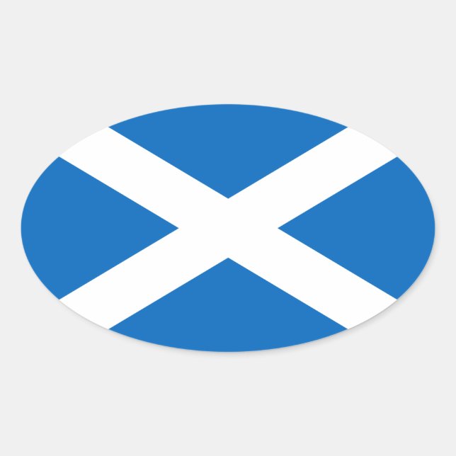 Sticker Ovale Drapeau de l'Ecosse - Bratach na h-Alba (Devant)
