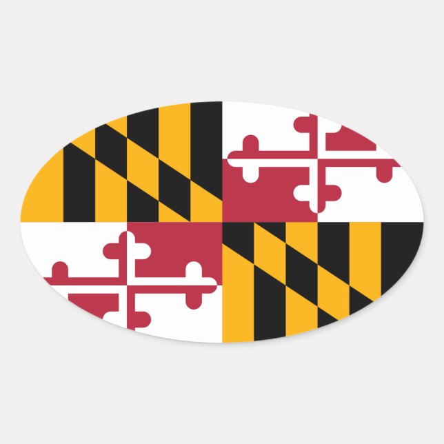 Sticker Ovale Drapeau de l'État du Maryland (Devant)