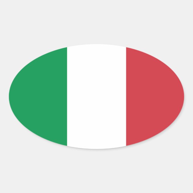 Sticker Ovale Drapeau de l'Italie (Devant)