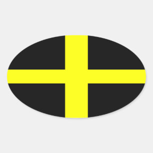 Sticker Ovale Drapeau de Saint David (Pays de Galles)