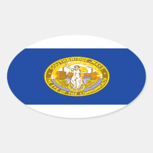 Sticker Ovale Drapeau de Southbridge, Massachusetts