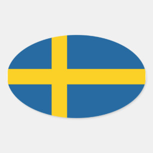 Sticker ovale drapeau de Suède