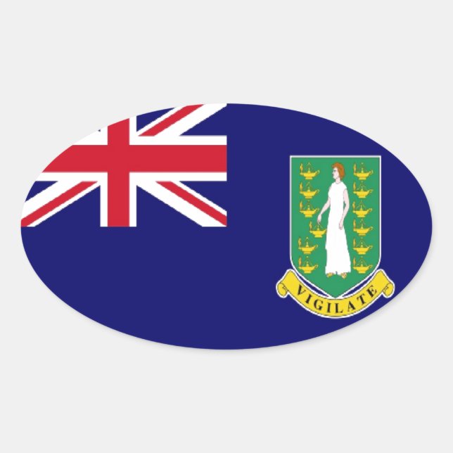 Sticker Ovale Drapeau des îles Vierges britanniques (Devant)