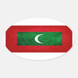 Sticker Ovale Drapeau des Maldives