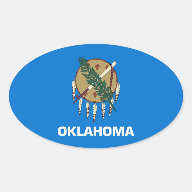 Sticker Ovale Drapeau d'État de l'Oklahoma (Devant)