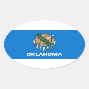 Sticker Ovale Drapeau d'État de l'Oklahoma
