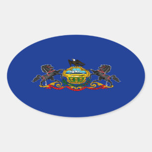 Sticker Ovale Drapeau d'État de Pennsylvanie