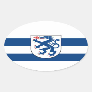 Sticker Ovale Drapeau d'Ingolstadt, Bavière - ALLEMAGNE
