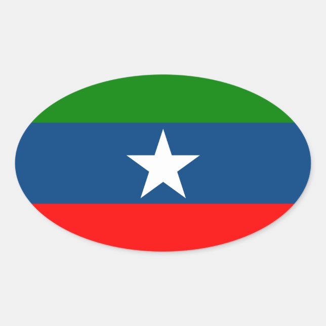 Sticker Ovale Drapeau d'Ogaden (Devant)