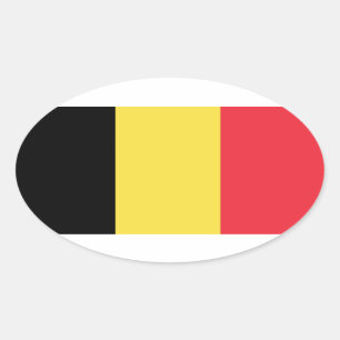 Sticker Ovale Drapeau d'ovale d'Euro-Style de Belgium*