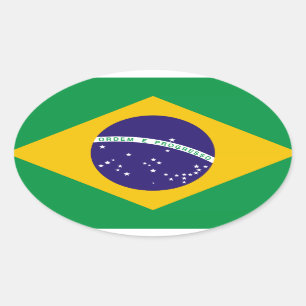Sticker Ovale Drapeau du Brésil