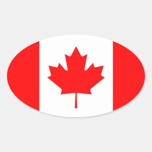 Sticker Ovale Drapeau du Canada