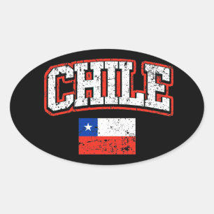 Sticker Ovale Drapeau du Chili