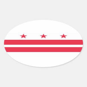 Sticker Ovale Drapeau du district de Columbia (USA)
