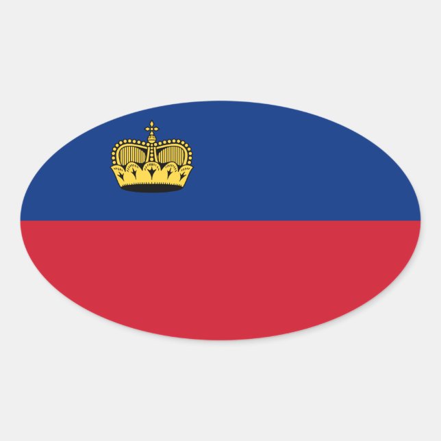 Sticker Ovale Drapeau du Liechtenstein (Devant)