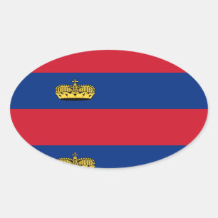 Sticker Ovale Drapeau du Liechtenstein