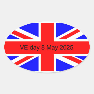Sticker Ovale Drapeau du Royaume-Uni VE jour 2025