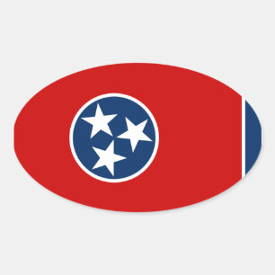 Sticker Ovale Drapeau du Tennessee
