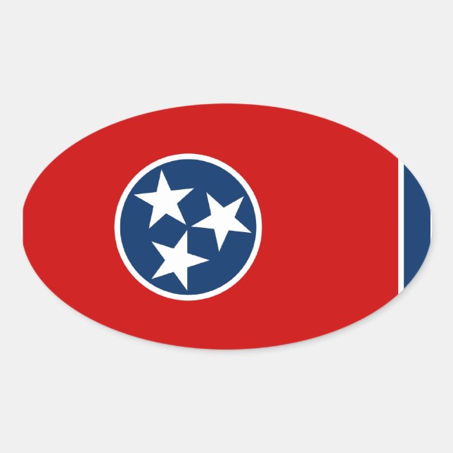 Sticker Ovale Drapeau du Tennessee (Devant)