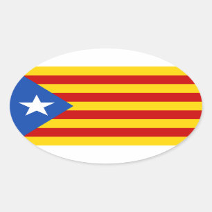 Sticker Ovale Drapeau Estelada Catalonia