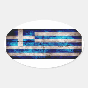 Sticker Ovale Drapeau grec