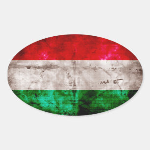 Sticker Ovale Drapeau hongrois