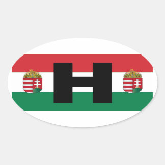 Sticker Ovale Drapeau hongrois