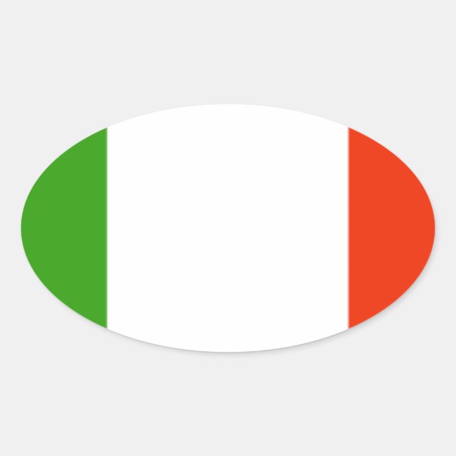 Sticker Ovale Drapeau Italie (Devant)
