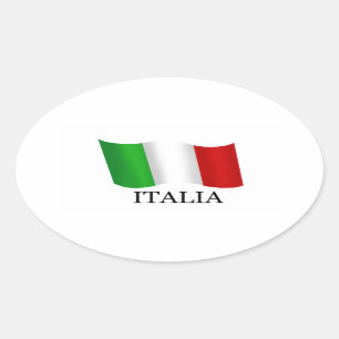 Sticker Ovale Drapeau italien Italie Italie Italie