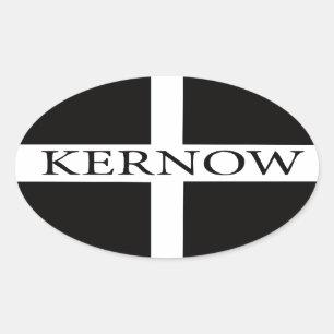 Sticker Ovale Drapeau Kernow (Cornouailles)