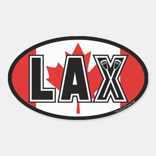 Sticker Ovale Drapeau Lacrosse Canada (Devant)