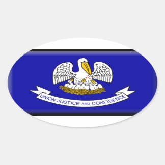 Sticker Ovale Drapeau Louisiane