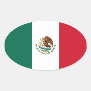 Sticker Ovale Drapeau Mexique/Mexique