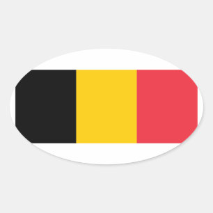Sticker Ovale Drapeau national de la Belgique