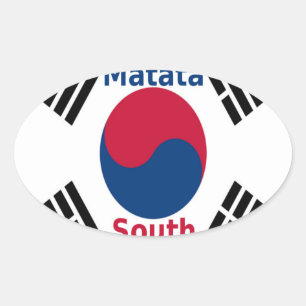 Sticker Ovale Drapeau national de la Corée du Sud : Fierté du Ta