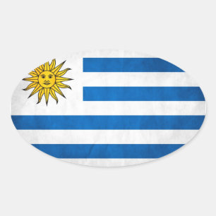 Sticker Ovale Drapeau national de l'Uruguay