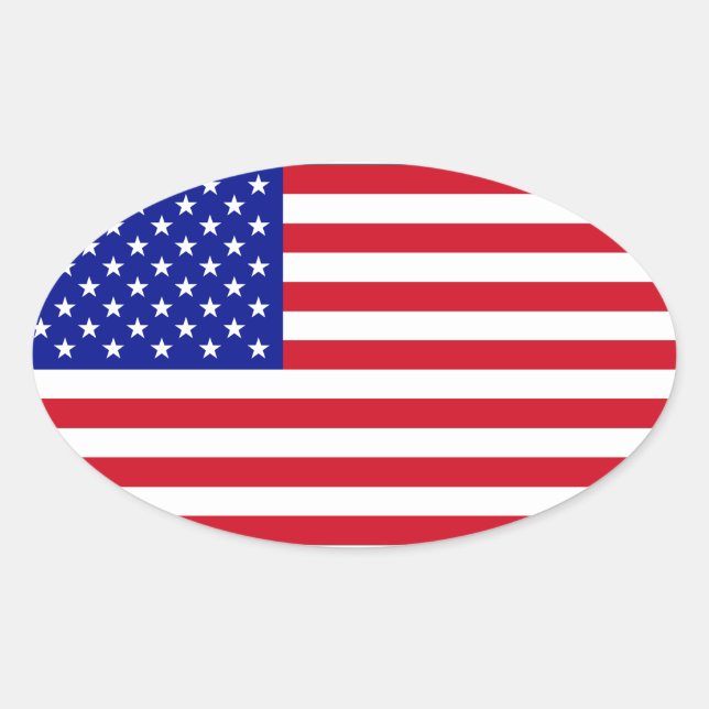 Sticker Ovale Drapeau national des États-Unis (Devant)