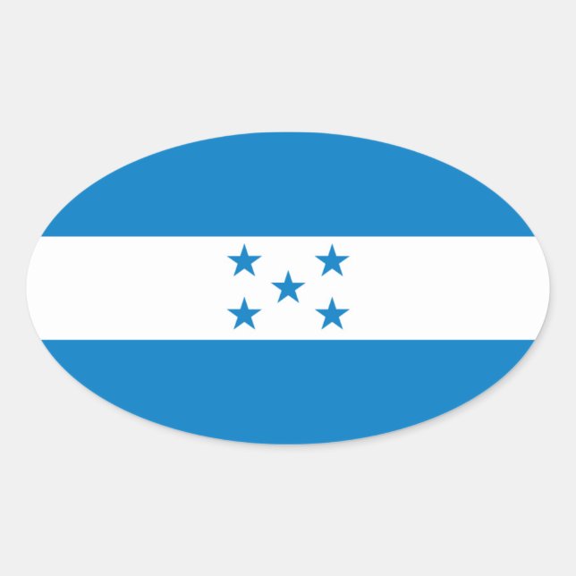 Sticker Ovale Drapeau national du Honduras (Devant)